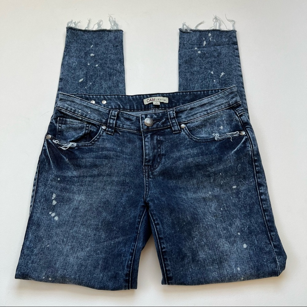 CAbi #920 Constellation Skinny Jeans DIY Distressed Size 4